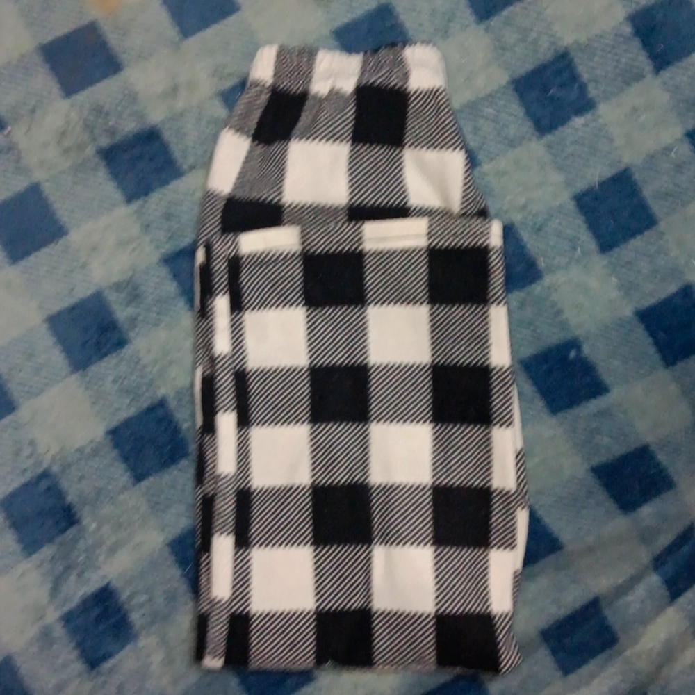 Plaid black and white girl pants